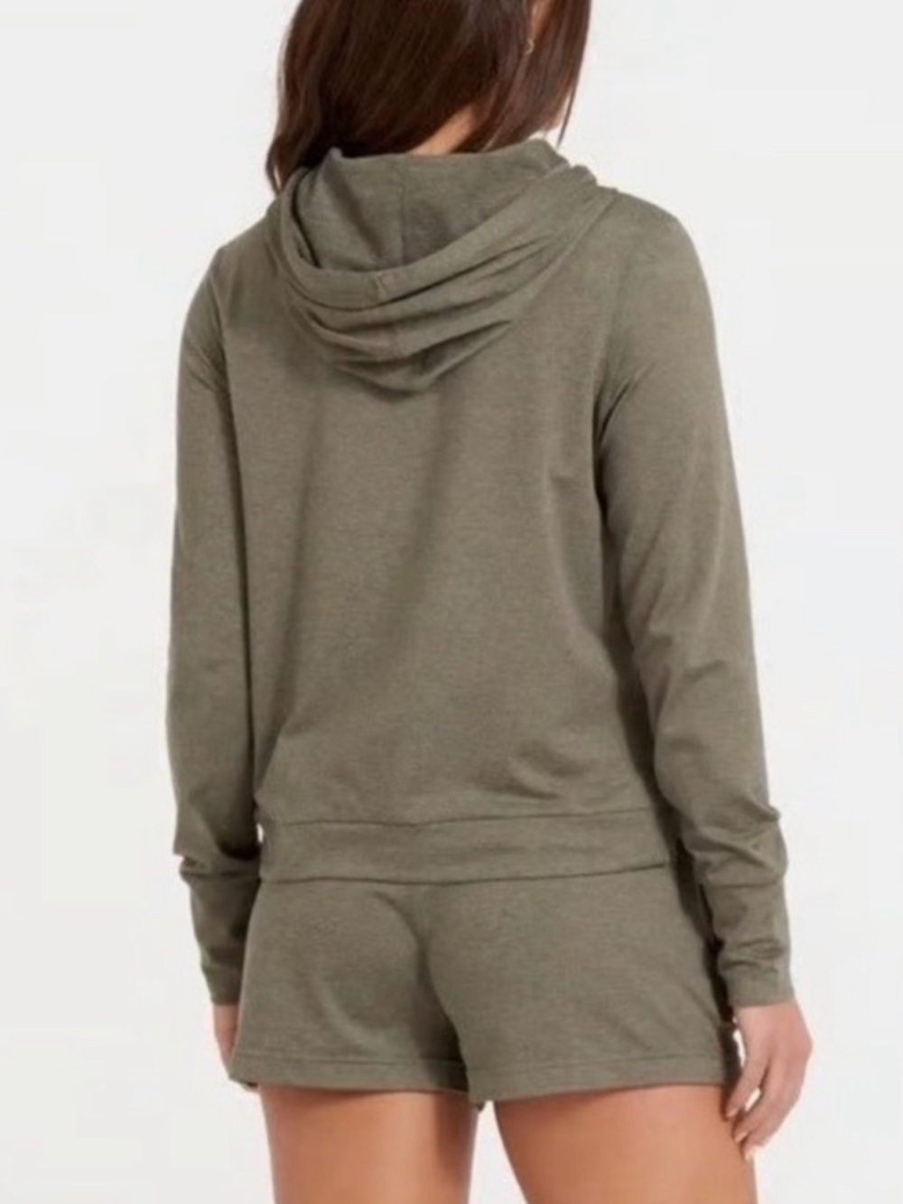 Vuori Women's Olive Green Lightweight Hooded Pullover Sweatshirt - Picture 2 of 12